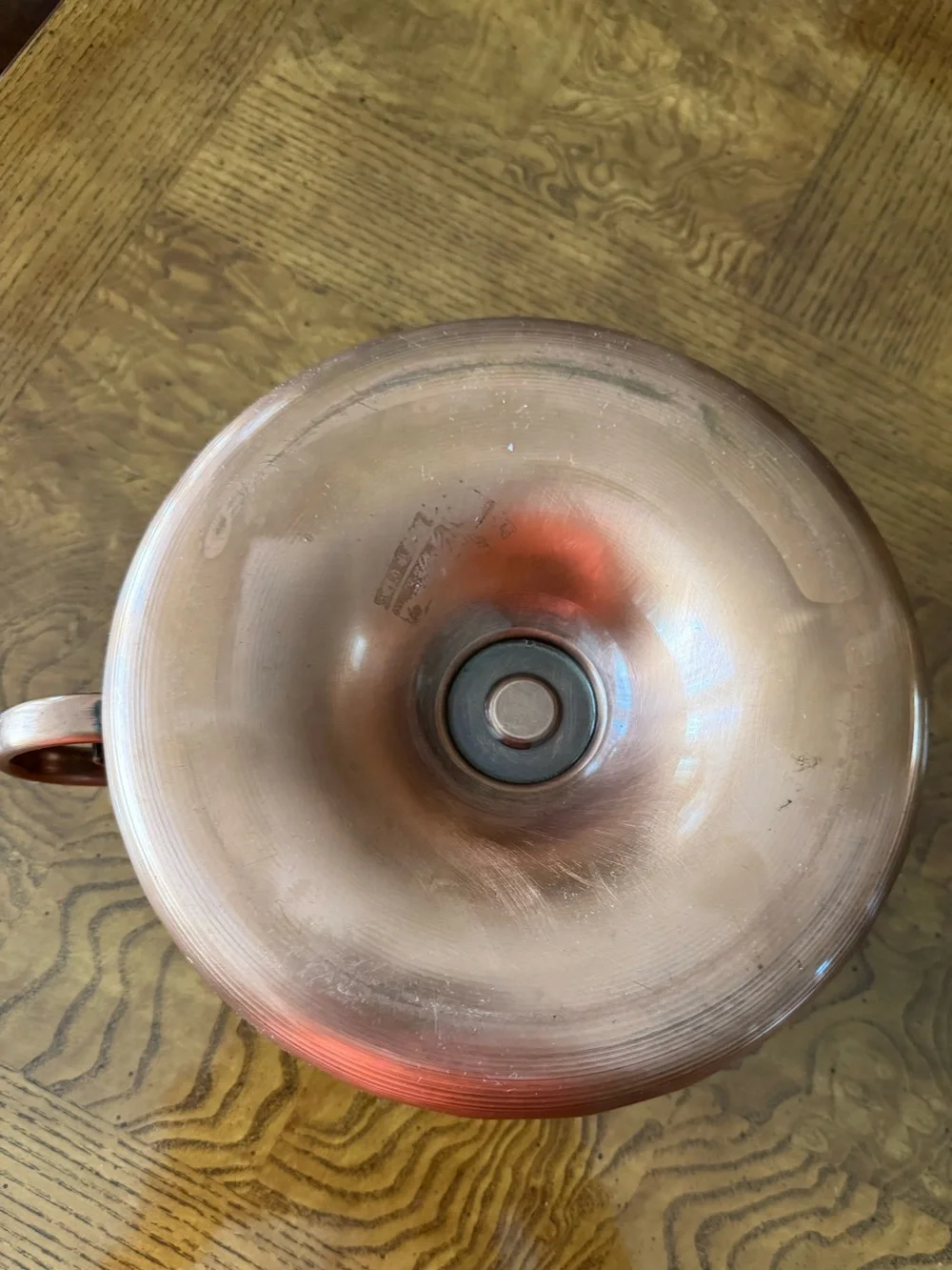 Copper Gregorian Chamberstick or Fingerloop Candle Stick Holder - Vintage